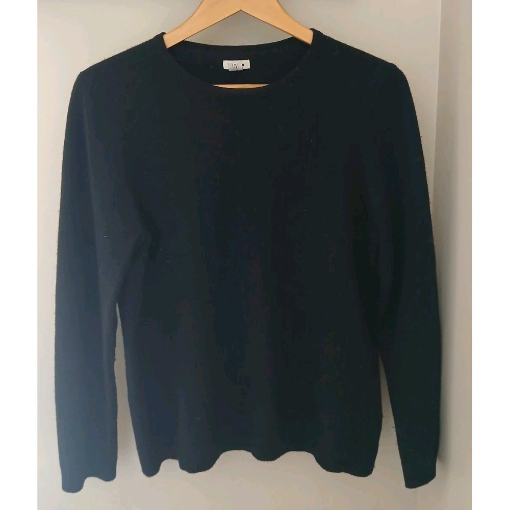 L.L Bean Cashmere Crewneck Sweater Size Large Petite Classic Quiet Luxury Fall
